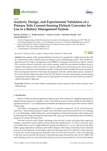 Analysis, Design, and Experimental Validation of a Primary Side Current-Sensing Flyback Converter for Use in a Battery Management System