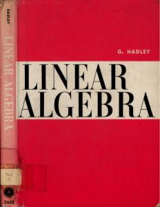 Linear Algebra-Hadley