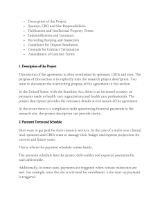 Summary Clinical Trial Agreement