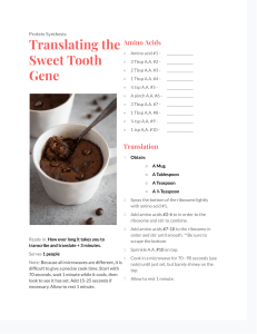 Translating the Sweet Tooth Gene - Google Docs