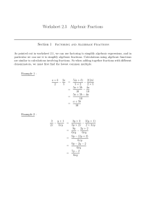 Algebraic Functions