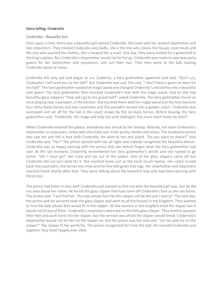 Summary Story Cinderella