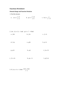 Functions Worksheet(1)