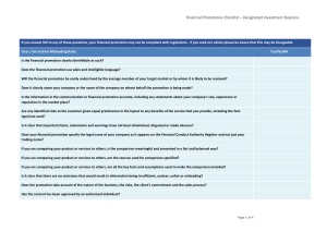 Financial Promotions Checklist - MIFID Investments Business