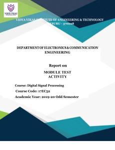 TSDP REPORT 17EC52(DSP) 2019-2020 pdf