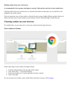 Deleting cookies from your web browser