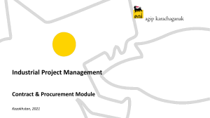 Industrial Project Management C&P Module - Day 1 and Day 2