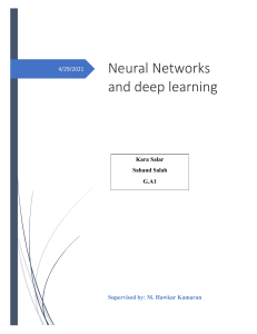 Neural Networks and deep learning