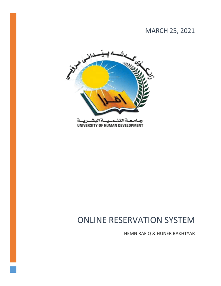 online resort reservation system thesis
