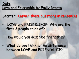 Love and Friendship Poem Analysis Worksheet