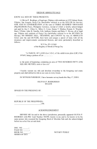 Deed of Sale of a Parcel of Land