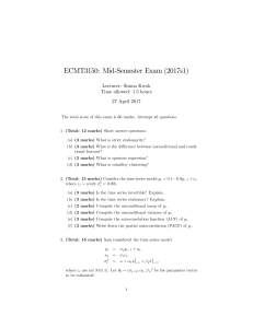 Economics Exam: Time Series Analysis