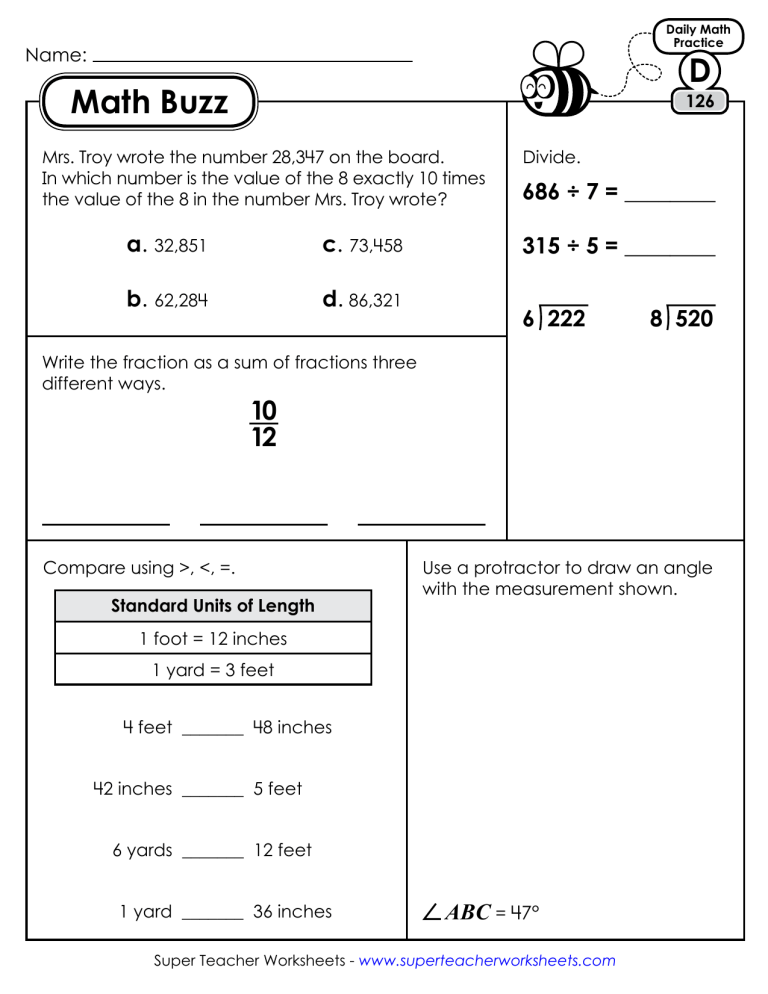 Math Buzz D 126 130