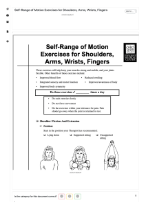 Self-Range of Motion Exercises for Shoulders, Arms, Wrists, Fingers