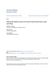Defining elite athletes  Issues in the study of expert performanc