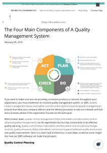 The Four Main Components of A Quality Management System