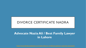 Divorce Certificate Nadra - Take Legal Guide of Divorce Certificate in Pakistan
