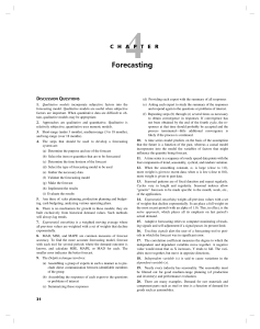 Forecasting Methods: Textbook Chapter