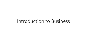 Lesson 1 - Introduction to Business
