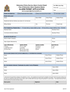 Alarm Permit Application