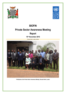 BIOFIN Private Sector Awareness Meeting -Report