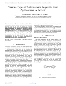 VariousTypesofAntennawithRespecttotheirApplications-AReview