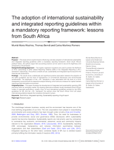 The adoption of international sustainability and integrated reporting guidelines within a mandatory reporting framework : Lessons from South Africa