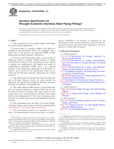 A403/A403M-19 Standard for Stainless Steel Piping Fittings