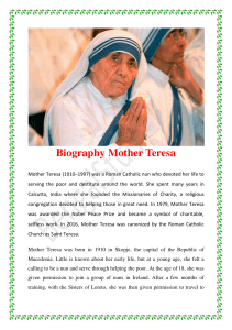 Biography Mother Teresa - BengalStudent.in - (id-bsmtepd)