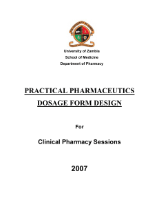 Practical Pharmaceutics Dosage Form Design Coursebook