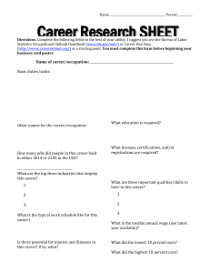 Career Research Sheet