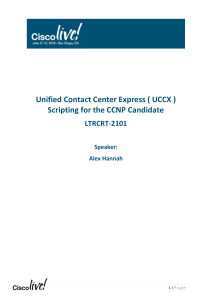 UCCX Scripting for CCNP: Lab Guide