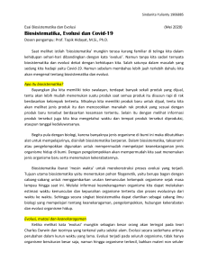 Esai Biosistematika, evolusi & covid19 - Sindanita 1906885