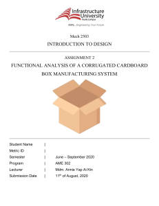Functional Analysis of a Corrugated Cardboard Box Manufacturing System