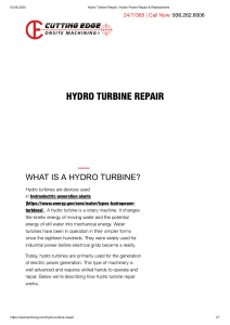 Hydro Turbine Repair   Hydro Power Repair & Replacement