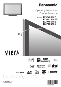 panasonic tx-p42s10e user manual