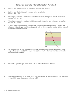 Refraction and Total Internal Reflection Worksheet.docx