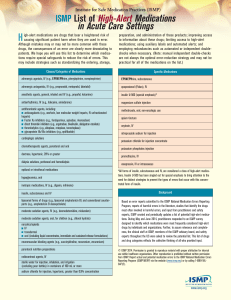 2014 List og high-alert medications