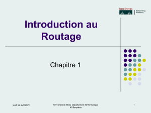 Chapitre 1 Routage