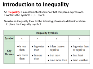 Lesson 1 Inequality and Translating Inequality