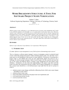 WORK BREAKDOWN STRUCTURE A TOOL