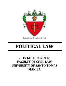 2019 UST Golden Notes POLITICAL LAW