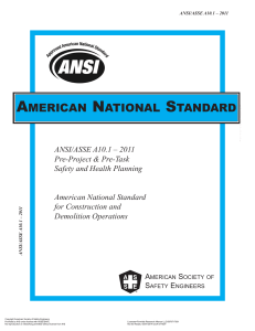 - ANSI ASSE A10.1 – 2011 Pre-Project & Pre-Task Safety and Health Planning American National Standard for Construction and   Demolition Operations (2011, AMERICAN SOCIETY OF SAFETY ENGINEERS) - libgen.l