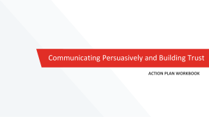 Communicating Persuasively and Building Trust - Action Plan