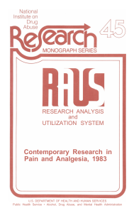 NIDA Research Monograph 45 - Contemporary Research in Pain and Analgesia, 1983