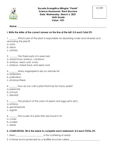 PLANT STRUCTURE & REPRODUCTION WORKSHEET