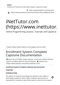 Enrollment System Complete Capstone Documentation   INetTutor.com