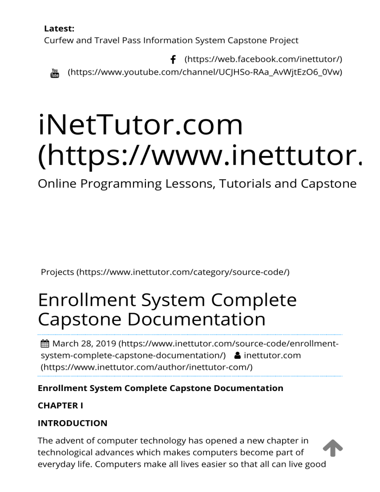 enrollment system capstone project documentation