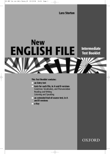 NEW ENGLISH FILE INTERMEDIATE Tests