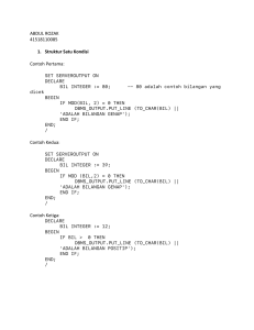 Struktur Kontrol Kondisi PL/SQL